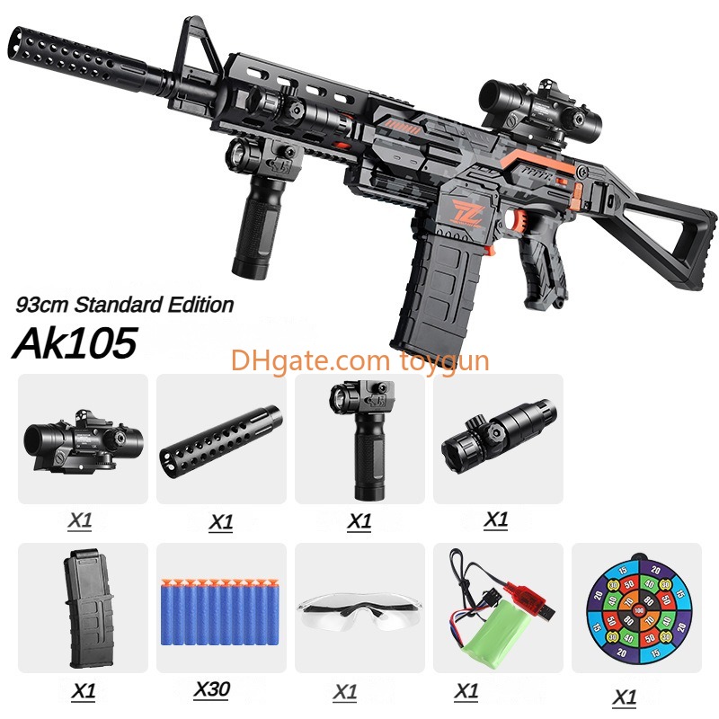 Electric M416 AK Soft Bullets Toy Gun Detachable Submachine Gun Continuous Firing Foam Darts Model Outdoor Cs Pubg Game Collection Birthday Gifts For 