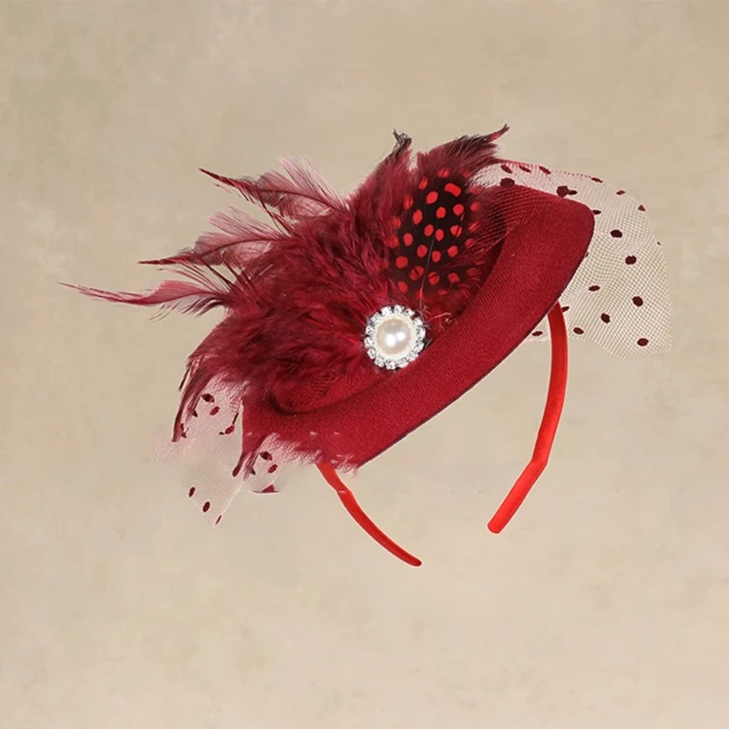 Elegant Fascinator Hat Pillbox Hat for Women Cocktail Tea Party Headwear Exquisite French Fascinator for Wedding