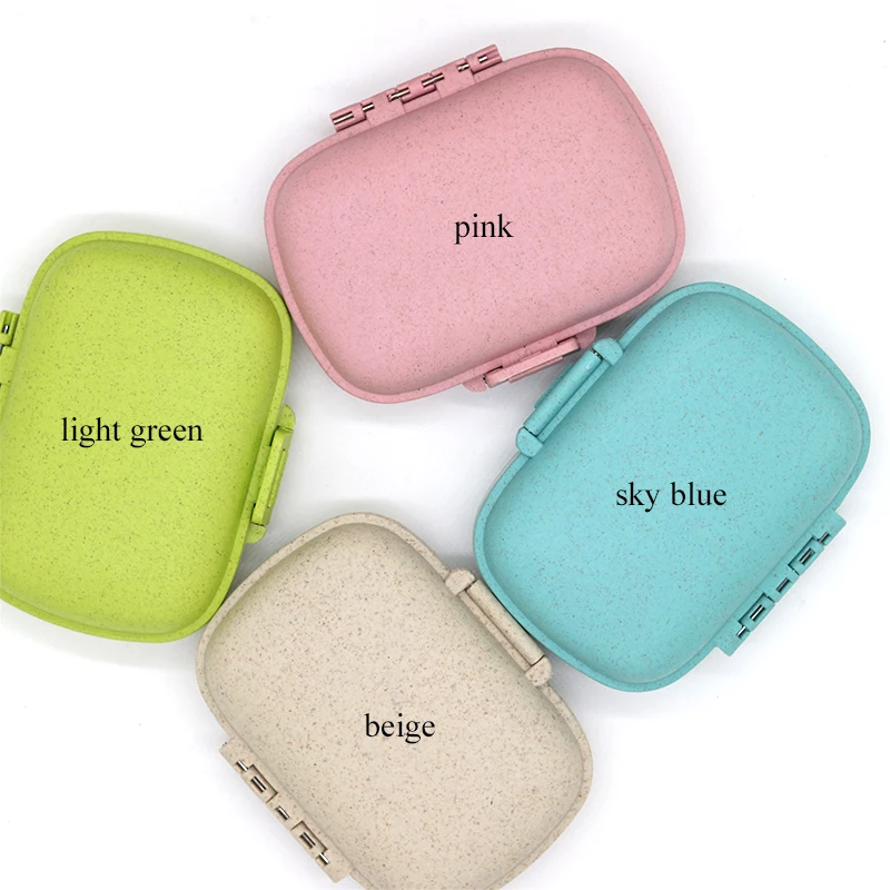 8 Grids Tablet Organizer, new Travel Pill Box with Sealed Ring, 2025 Small Tablet Box, Wheat Straw Medicine Container organizer box