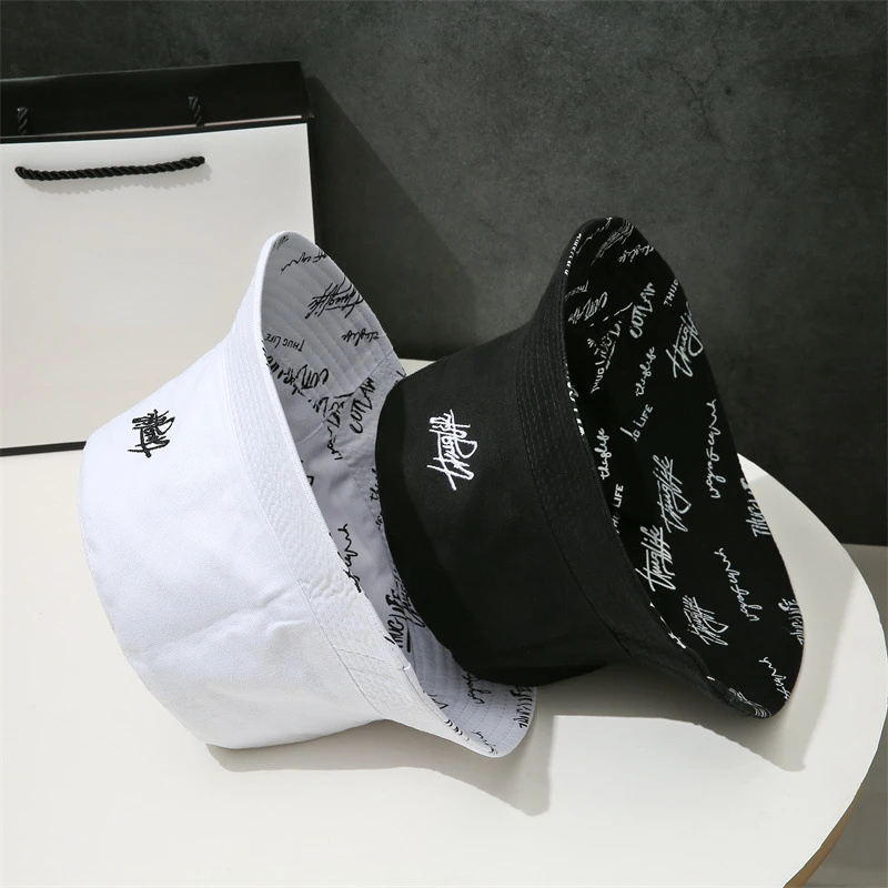 Big Head Size Fisherman Hat Male Reversible Hawaii Korean Spring Hats for Men Casual Panama Hat Bob Hip Hop Bucket Women Caps
