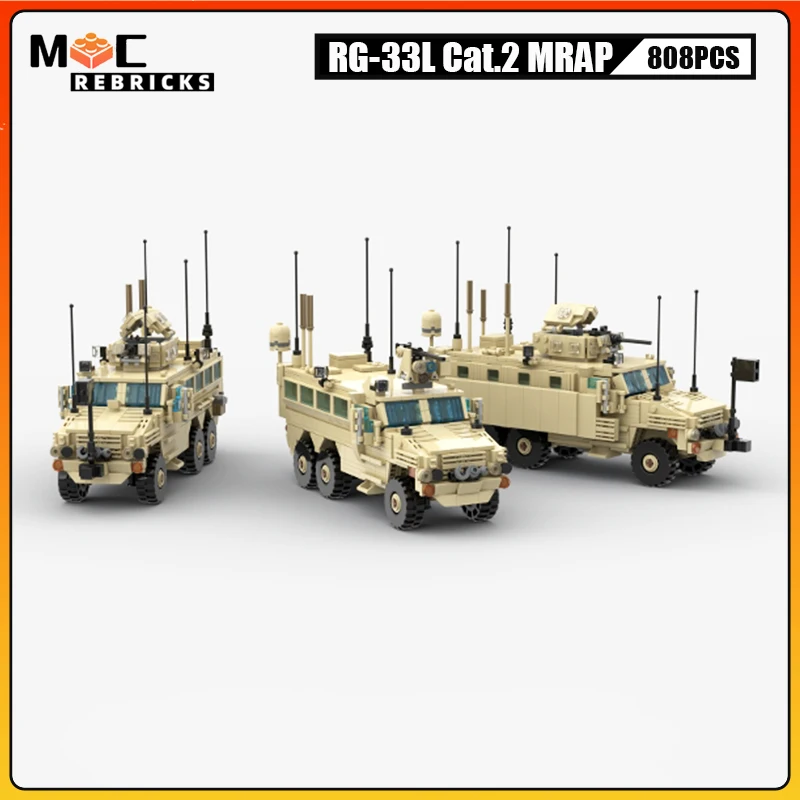 WW2 Military Serie US Army M1120 Heavy Expanded Mobility Tactical Truck MOC Building Blocks M985 HEMTT Vehicle Model Bricks Toys