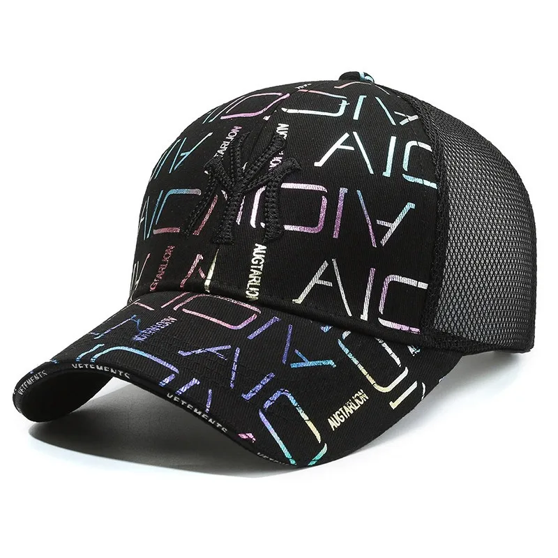 New Summer Breathable Women Men Baseball Caps Female Male Geometic Print Mesh Snapback Hats Cap for Woman Men Gorras Trucker Hat