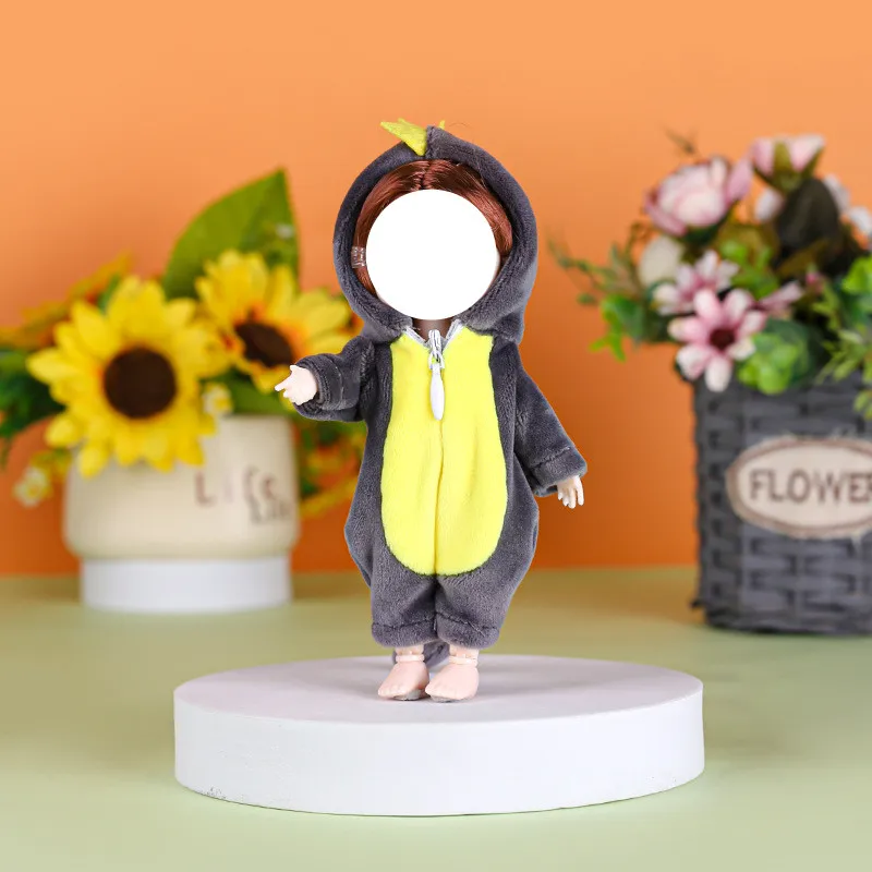 Plush Little new Monster Ob11 Small Dinosaur Doll Clothing Accessories 17cm Bjd Doll 2025 Changing Toy DIY Children's Dressing Toys