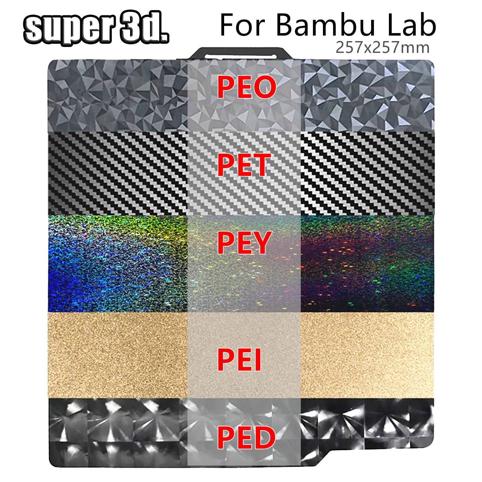 PEO PEY Build Plate for Bambulabs Upgrade PEI Sheet P1P Double Sided Textured Spring Steel new Sheet Heated Bed For Bambu Lab 2025 x1 P1S