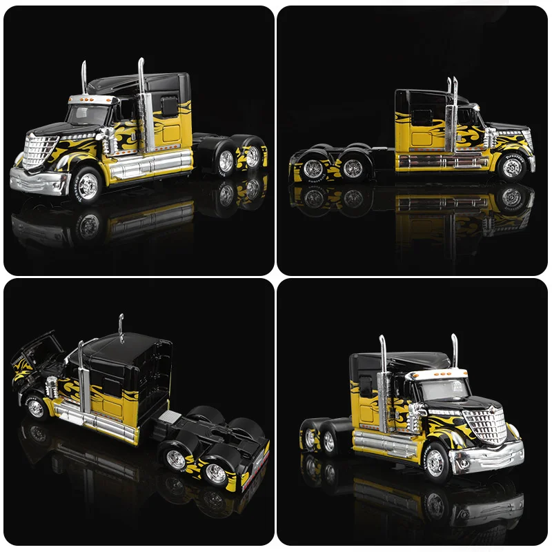 1:64 INTERNATIONAL Lonestar Alloy Truck Trailer Head Car Model Diecasts Metal Container Engineering Transport Vehicles Kids Gift