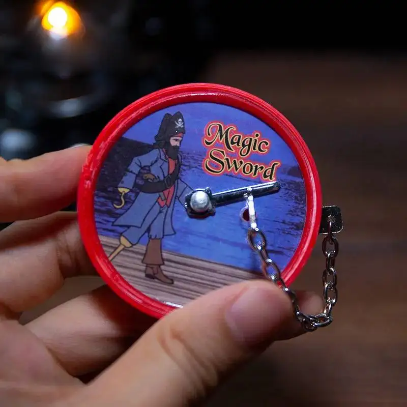 Magical Sword Tricks Magic Pirate Box Secret Box Close Up Show Magic Props Easy Magic Tricks Gift for Kids Children Beginners