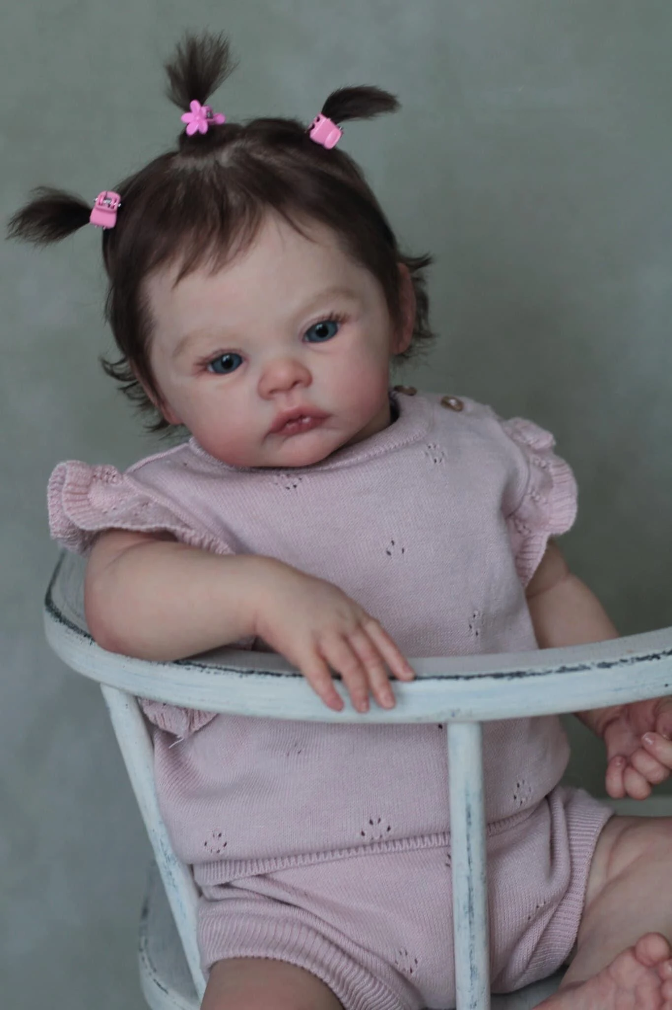 NPK 46CM Newborn Baby Girl Reborn Doll Meadow Soft Cuddly Body Lifelike Soft Touch 3D Skin with Visible Veins Art Doll