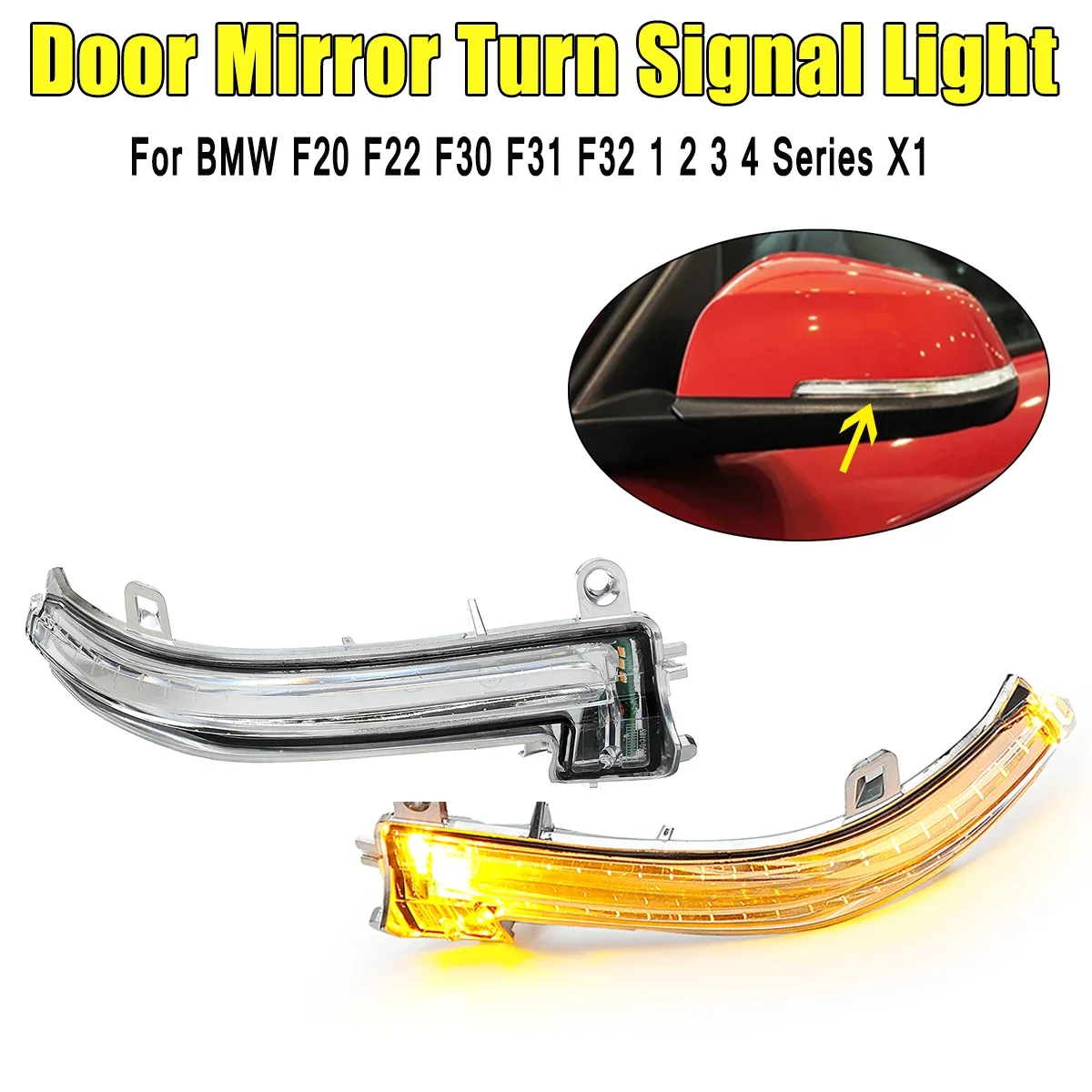 For BMW 1 2 3 4 X1 M Series F20 F30 F34 F35 F36 E84 GT LED Turn Signal Light Rearview Mirror Light Indicator Lamp 63137280772