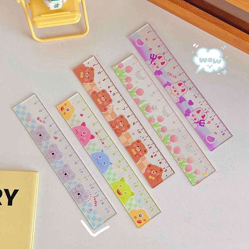 Cute Ruler School Supplies Kawaii Accessories 2025 15cm Drawing Tool Korean new Stationery Fournitures Scolaires Student Regla Ruler
