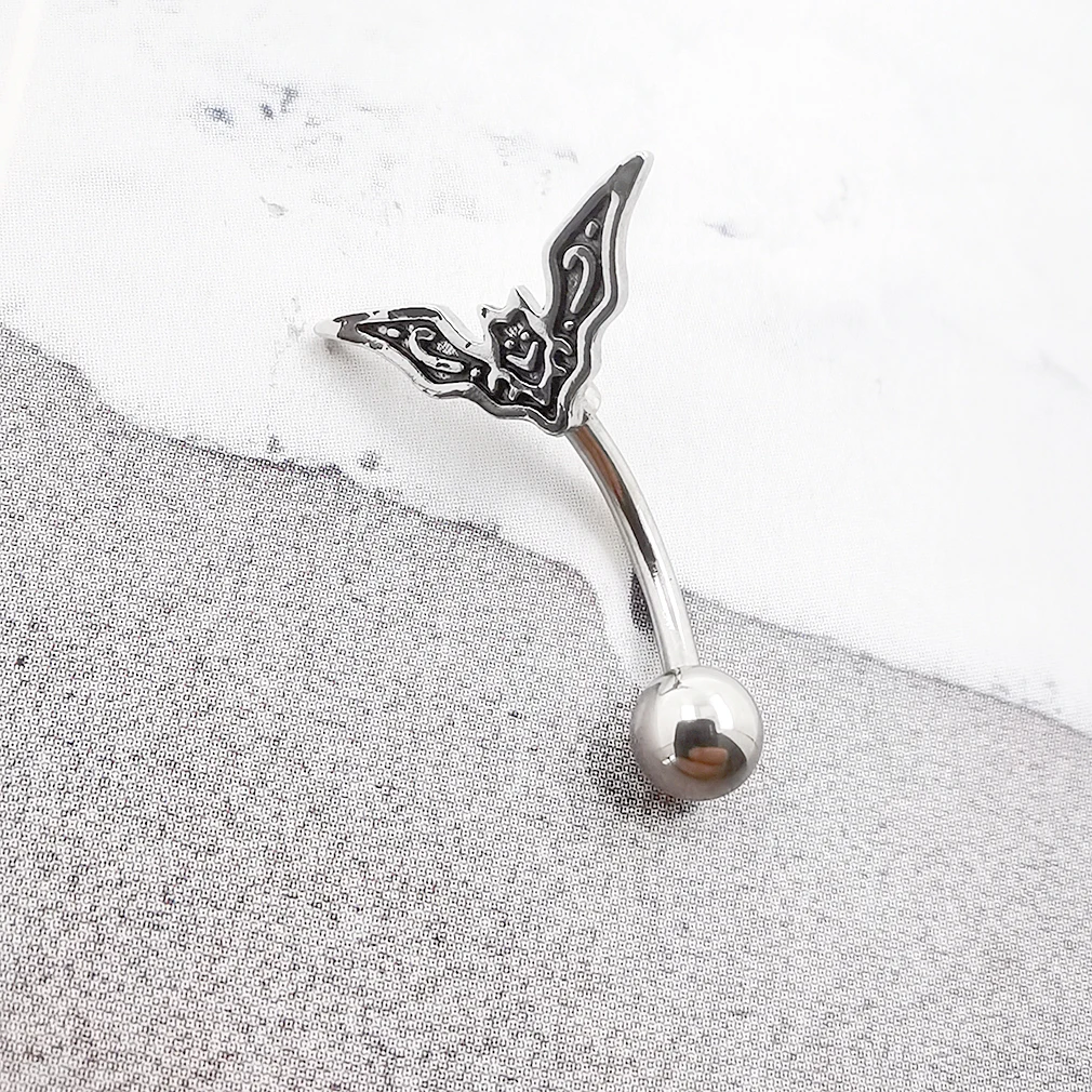 JHJT 16G 316L Surgical Steel Bat Cartilage Earring Studs Helix Tragus Curved Barbell Eyebrow Ring Piercing Body Jewelry