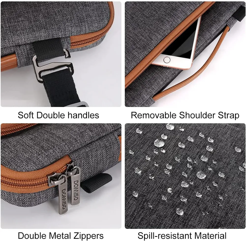DOMISO 14 15.6 17.3 Inch Laptop Bag Cover Waterproof Shockproof Notebook Sleeve Case Shoulder Bag Protective Cover