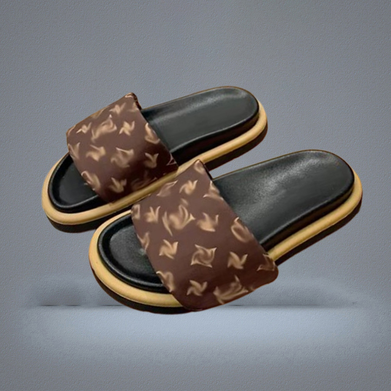 Designers Pool Pillow Mules Women Sandals Sunset Flat Comfort Mules Padded Front Strap Slippers Fashionable Easytowear Style Sli