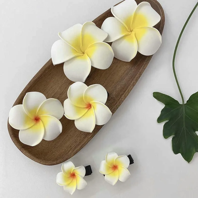 Plumeria Flower Hair Clips For Women Girls Hairpins Egg Flower Barrette Hawaiian Wedding Party Bag Hair Accessories Kids Girl