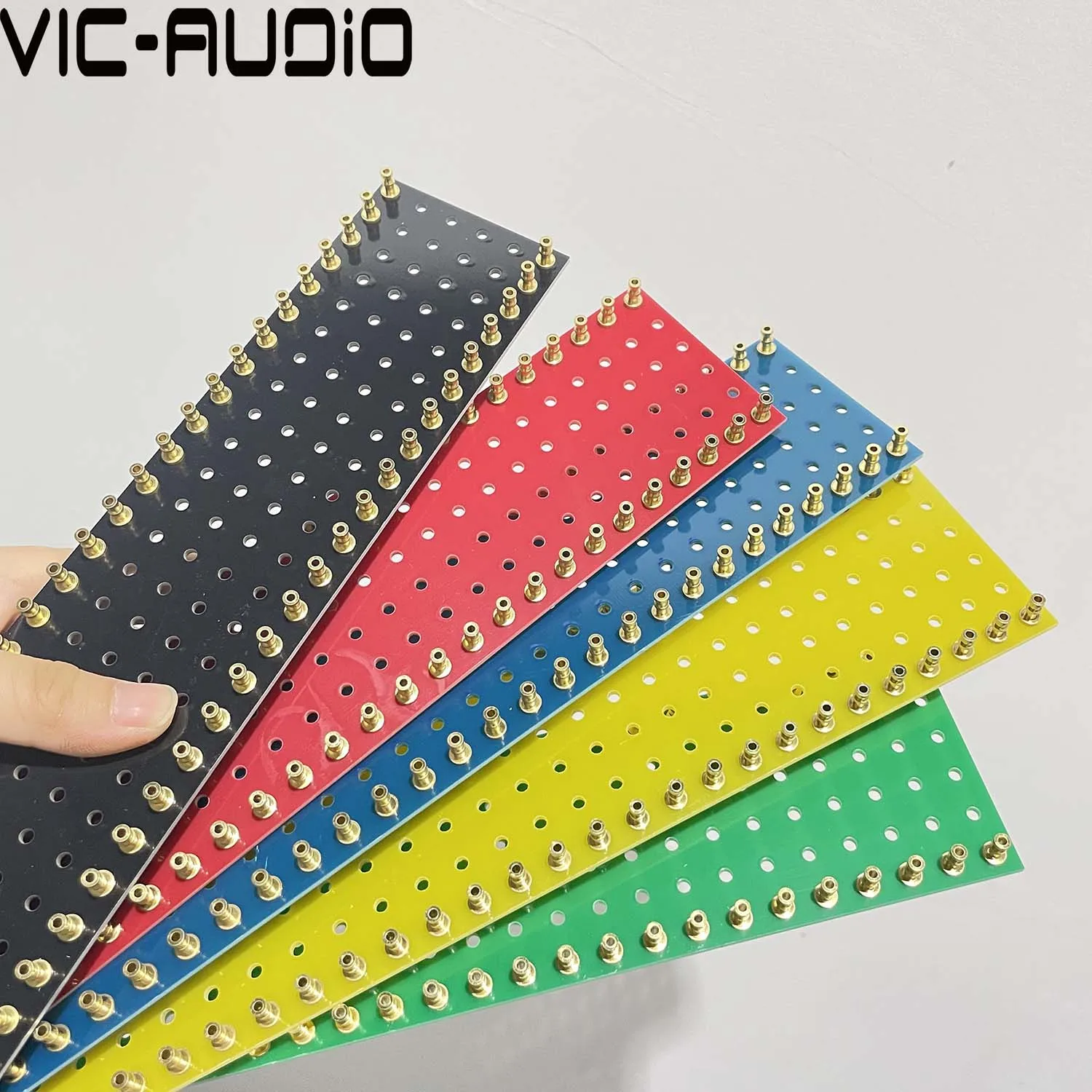1PC 60 Posts Tag Strip Turret Lug Board Black Yellow Green Round Gold Plated For Hifi Vintage Audio Guitar AMP DIY 300*60*2mm