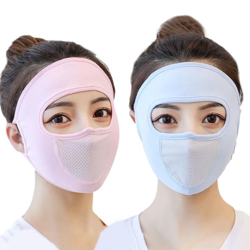 Ice Silk Sunscreen Mask Outdoor Sports 2025 Anti-UV Face Mask new Cycling Breathable Anti-dust Face Cover Women Girls Hanging Ear Mask
