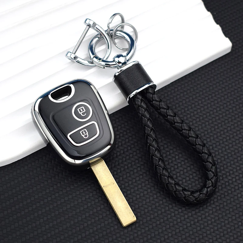 TPU Car Remote Key Case Cover Shell Fob Keychain For Peugeot 107 206 207 307 For Citroen C1 C2 C3 C4 For Toyota Aygo