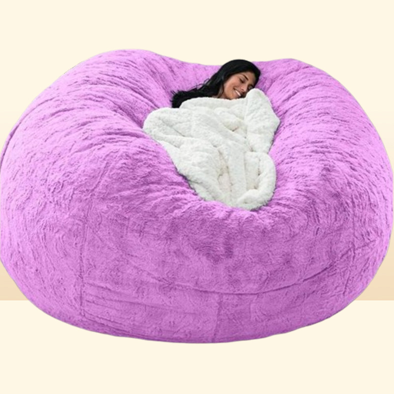 Chair Ers Super Large 7Ft Nt Fur Bean Bag Er Living Room Furniture Big Round Soft y Faux Beag Lazy Sofa Dh7Gj9904958