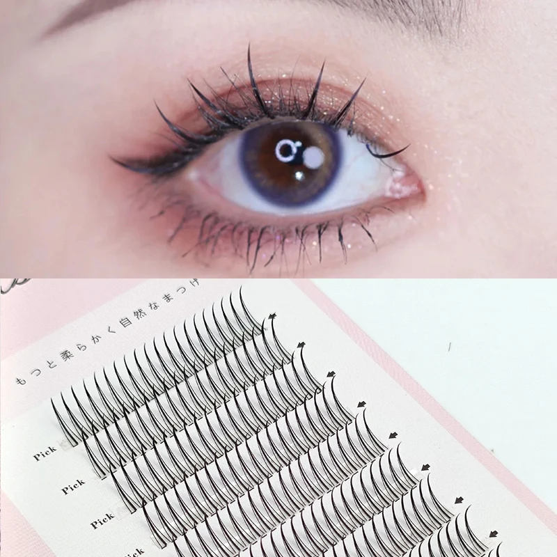 2025 New A/M Shape Professional Makeup Individual Lashes Cluster Spikes Lash Wispy Premade Russian Natural Fluffy False new Eyelashes Hot