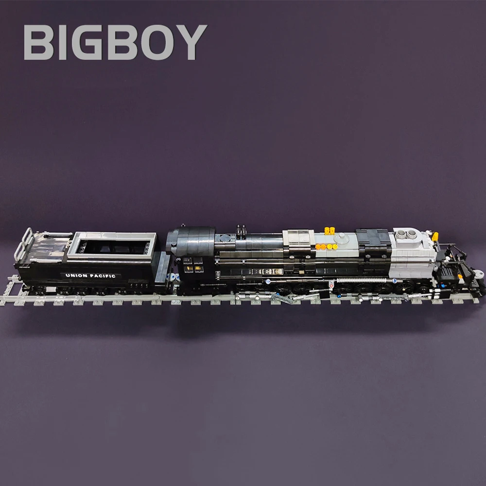 The Bigboy Steam Locomotive Train Building Blocks City Model Retro Bricks MOC Creative Module 1608pcs Toys For Children Gifts