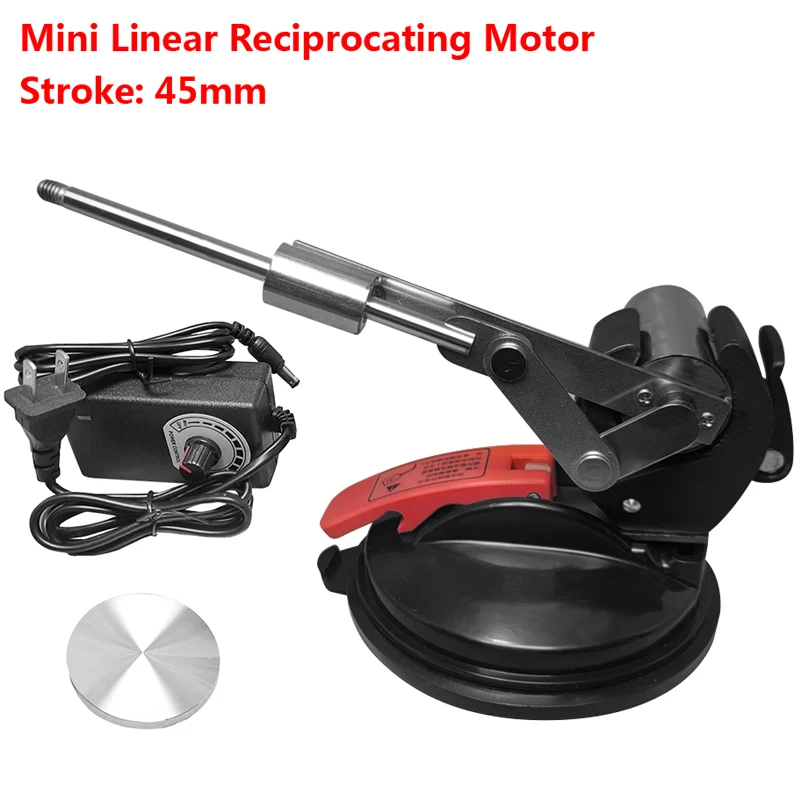 Mini Telescopic Linear Actuator 45mm Stroke with 60mm Aluminum Plate Reciprocating Mechanism Motor 3V-24V Adjustable Speed