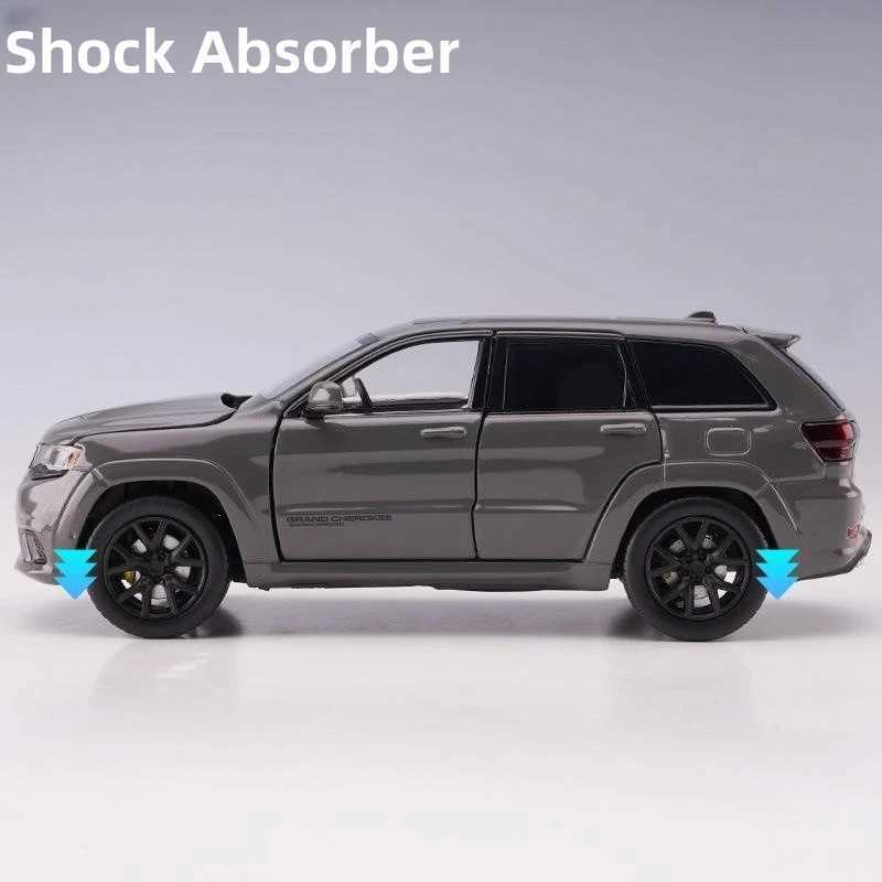 Diecast Model Cars 1/32 Jeep Grand Cherokee Speedway Hawk JACKIEKIM Diecast Mini Toy Model SUV Car Sound and Light Series Gifts T240524