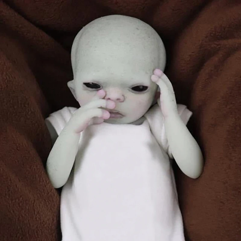 15inch Unfinished Unpainted Reborn Doll Kit Imani Alien Baby Premie Sise Lifelike Soft Touch Blank Kit with Cloth Body