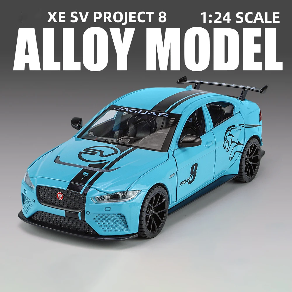 1:24 XE SV Project 8 Alloy Car Diecasts & Toy Vehicles Car Model Sound and light Pull back Car Toys For Kids Gifts