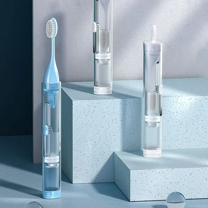 1PC Portable Folding Toothbrush Travel Toothbrush Set Creative Tooth Clean Tools Can Hold Toothpaste