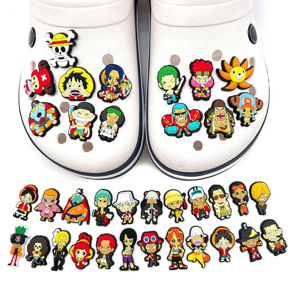 1pcs New One Piece Luffy series Croc Charms Designer for Shoe Charms Croc Accessories for Classic Clog Kids Gift Hot Sale