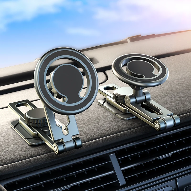 48pcs Strong Magnet Car Phone Holder Stand Macsafe 720 Rotate Extendable Magnetic Smart phone Bracket For iPhone Samsung Xiaomi