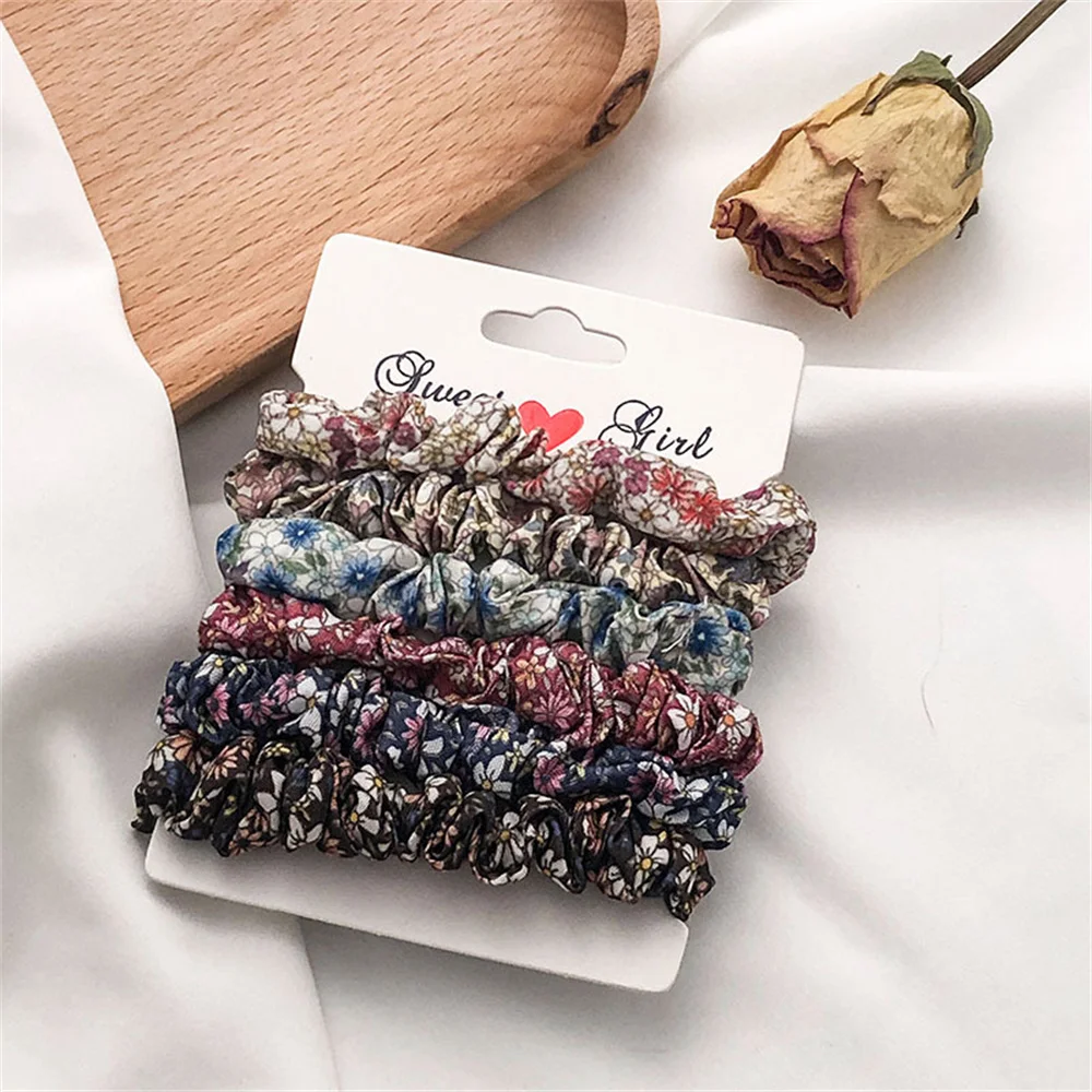 5/6pcs Simple Solid Color Elastics Hair Ties for new Women Thick Hair Soft No hurt Hair Ponytail 2025 Holder Hair Rope Hair Accessories