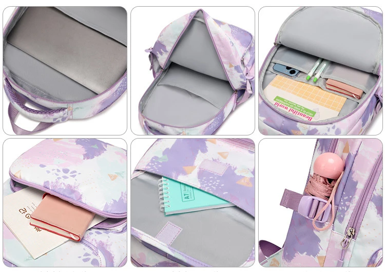 Large School Backpack Bags For Girls School Bag with Lunch Box Pencil Case Waterproof Backpack Children School Supplies Set