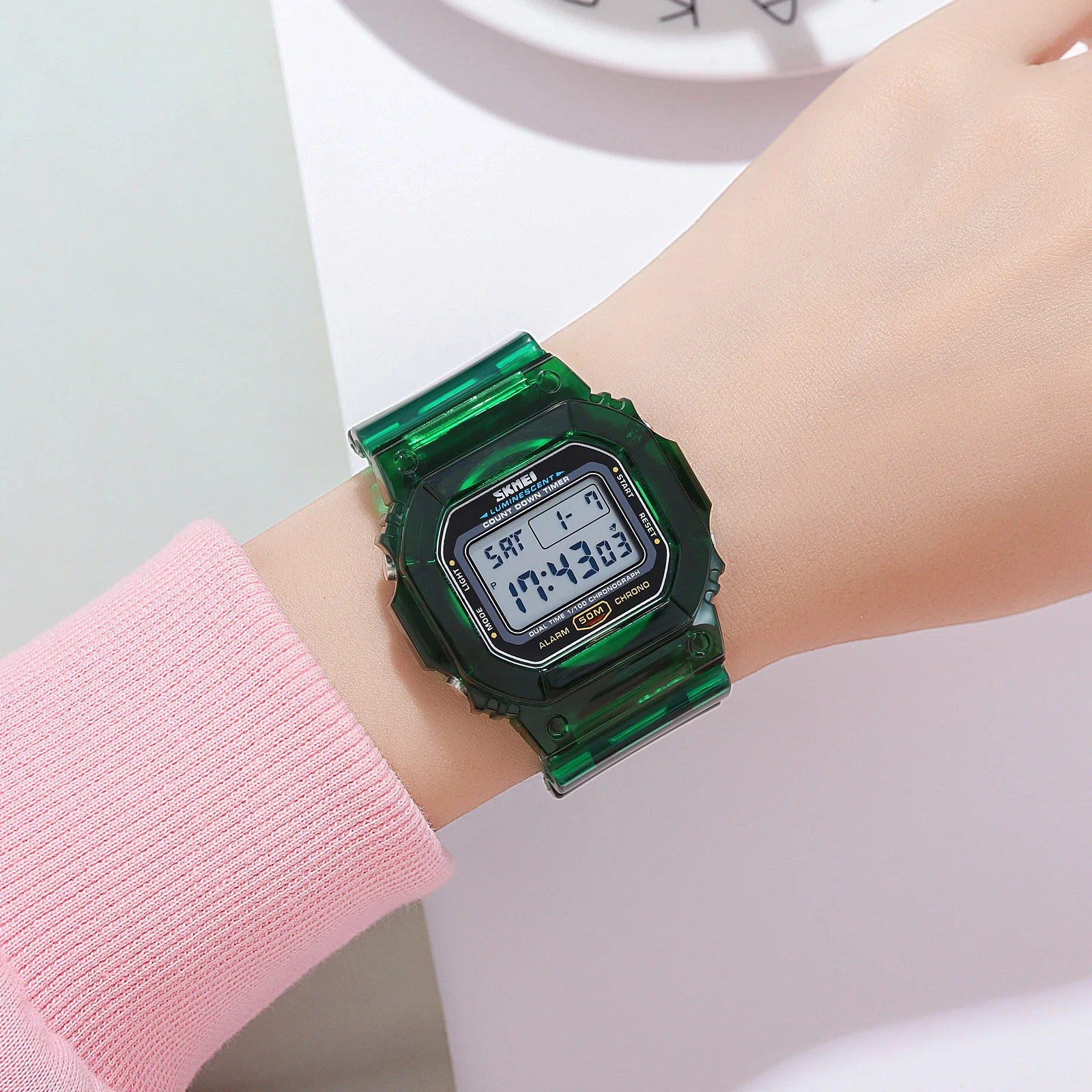 Skmei new Back Light Digital Sport Watches Women Casual Stopwatch Alarm 5Bar 2025 Waterproof Female Ladies Wristwatch Relogio Feminino