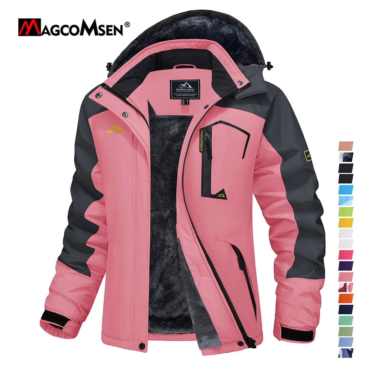 MAGCOMSEN Womens Ski Jacket Winter Warm Fleece Parka Windproof 2025 Rain Snowproof Thermal Heavy new Coat Hiking Ladies Snowboard Anorak