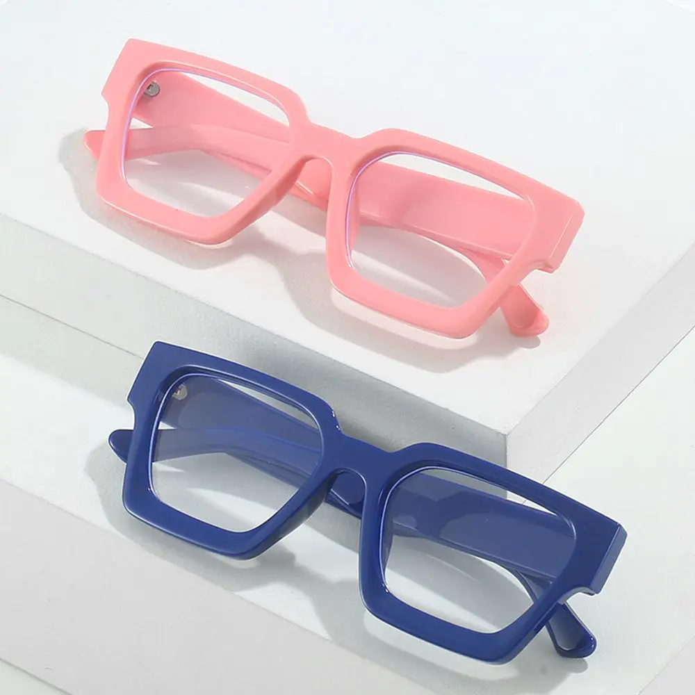 Trendy Oversized Square Anti-blue Light Glasses Vintage Colorful Computer Glasses Men Women Retro Ins Popular Eyewear