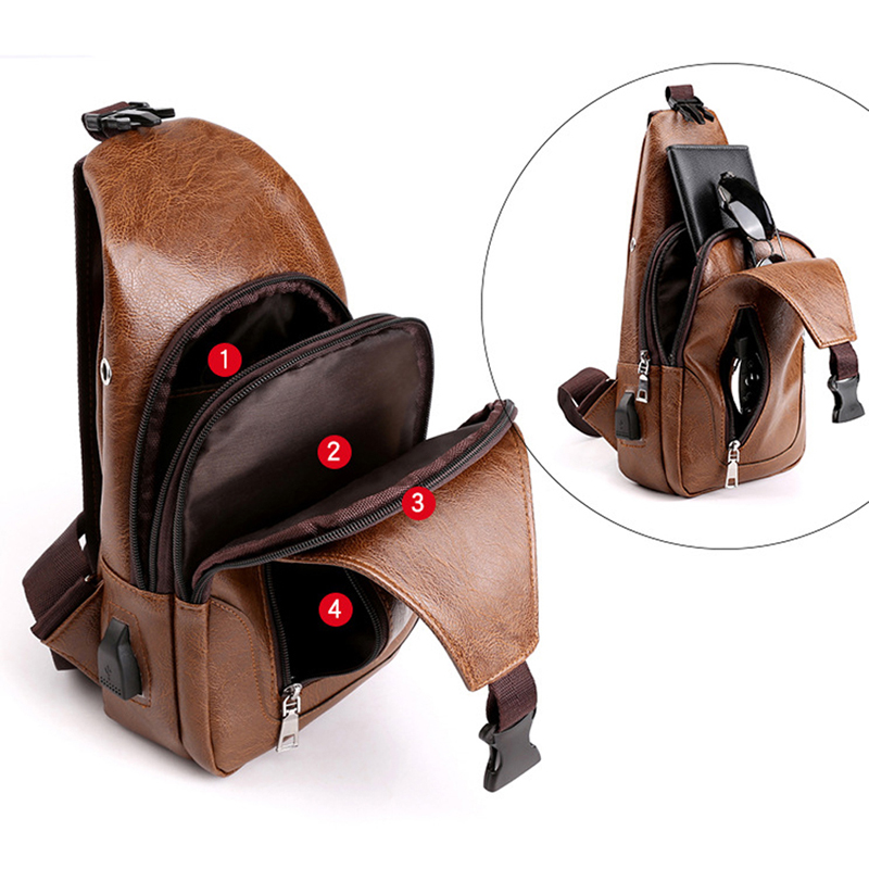 Men's Crossbody Bags Men's USB Chest Bag Designer Messenger bag Leather Shoulder Bags Diagonal Package 2023 New Back Pack Travel
