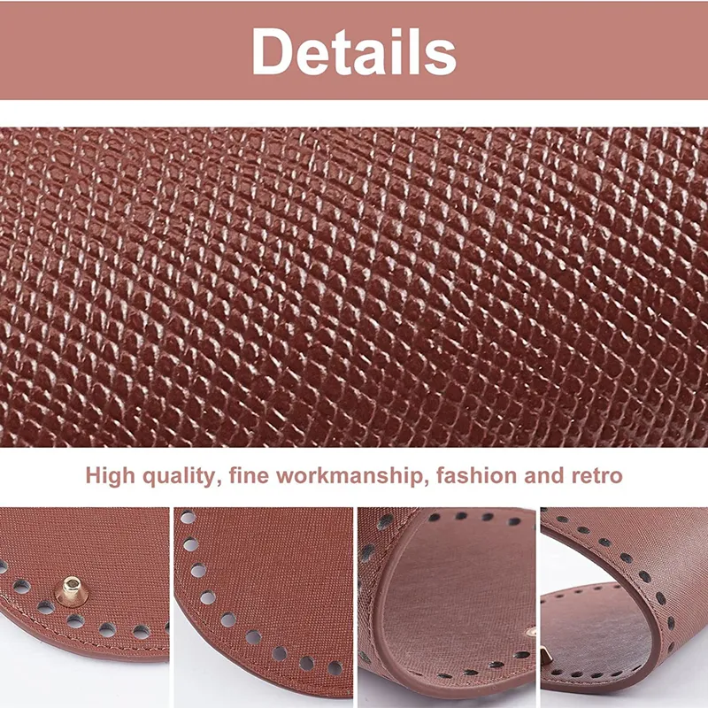 New new 22*10cm Long Bottom for Knitted Bag PU 2025 leather Bag Base Handmade Bottom With Holes DIY Crochet Bag Bottom accessories 2023