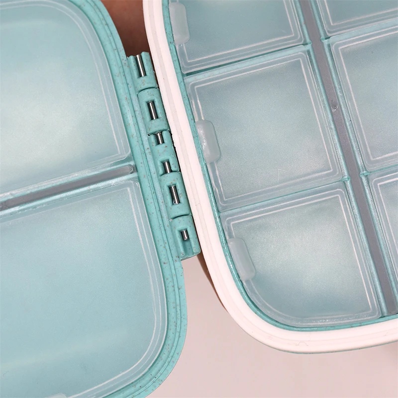8 Grids Tablet Organizer, new Travel Pill Box with Sealed Ring, 2025 Small Tablet Box, Wheat Straw Medicine Container organizer box