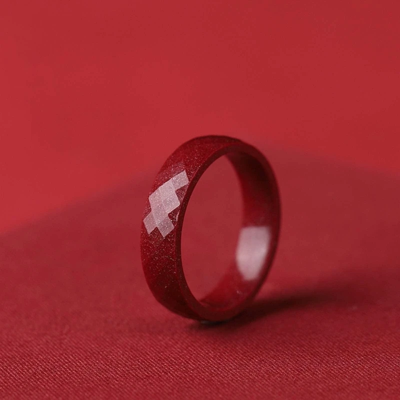 Women Men Feng Shui Lucky Rings Novel Red Cinnabars Feng Shui Rings Attract Wealth Money Rings Protections Amulet Rings