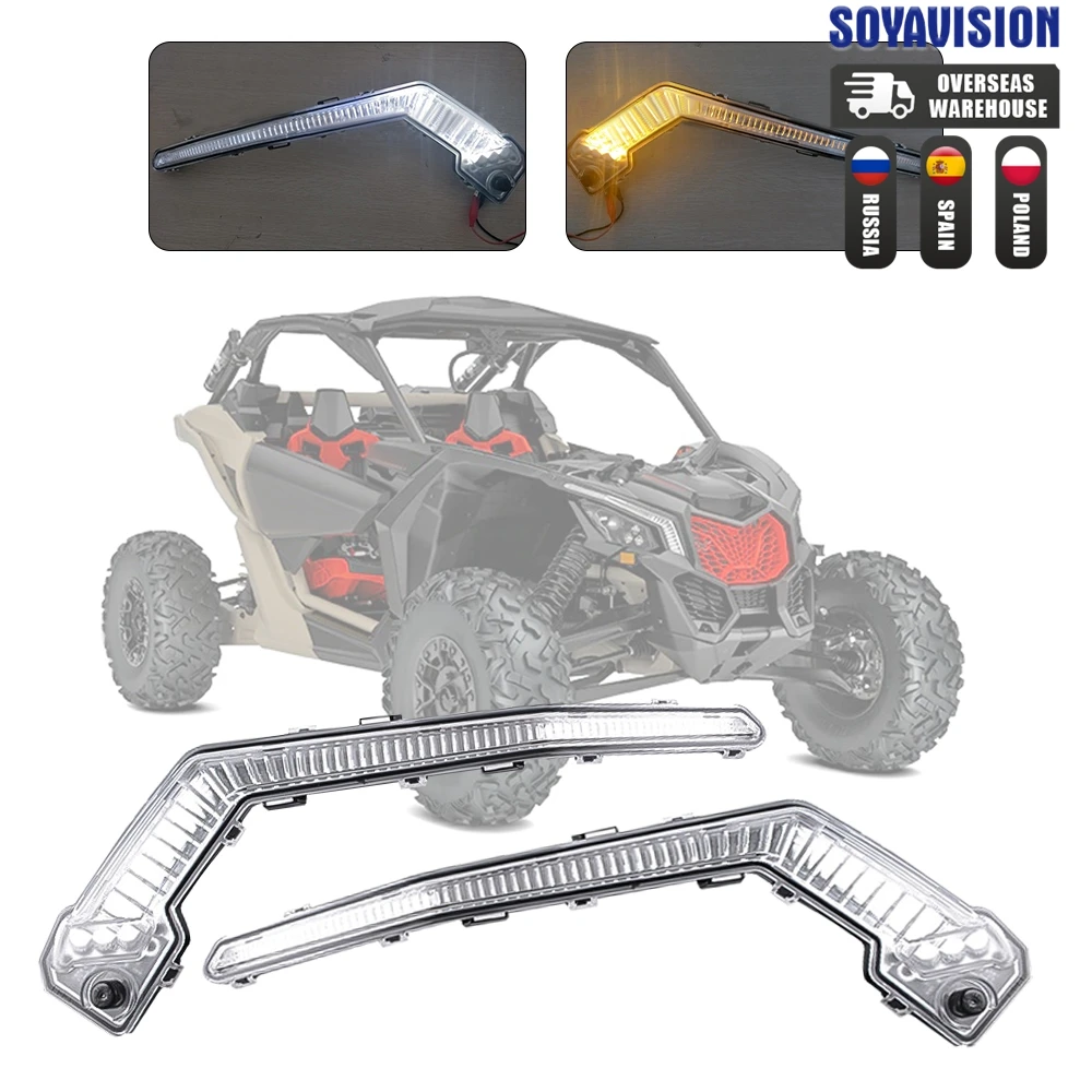 For Can-Am Maverick X3 XDS XRS Max Turbo R Trail Sport Max 2017-2022 LED Front Signature Light Amber Turn Signal Lamp