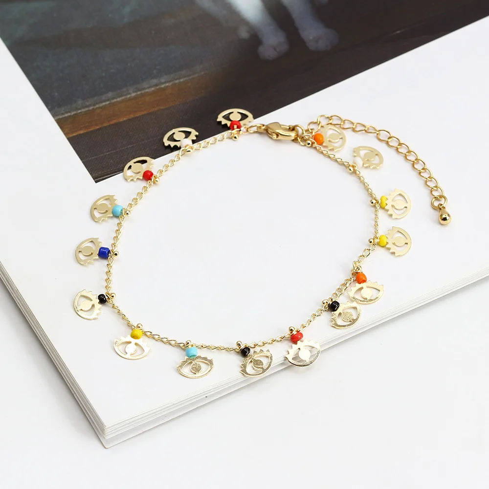 Lucky Eye Cross Heart Fatima Hand 2025 Charm Bracelet Adjustable Drip Oil Turkish Evil Eye new Bracelet for Women Girls Jewelry