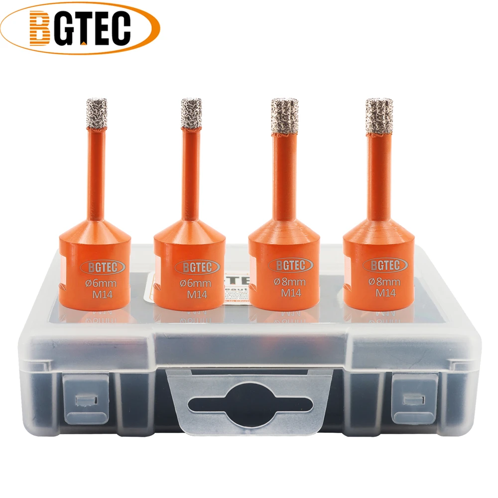 BGTEC 6/8/10mm Dia Drilling Crowns Kit new Drill Bits Set 2025 Hole Saw Cutter Tile Ceramic Marble Quartz Hole Opener M14 or 5/8"-11