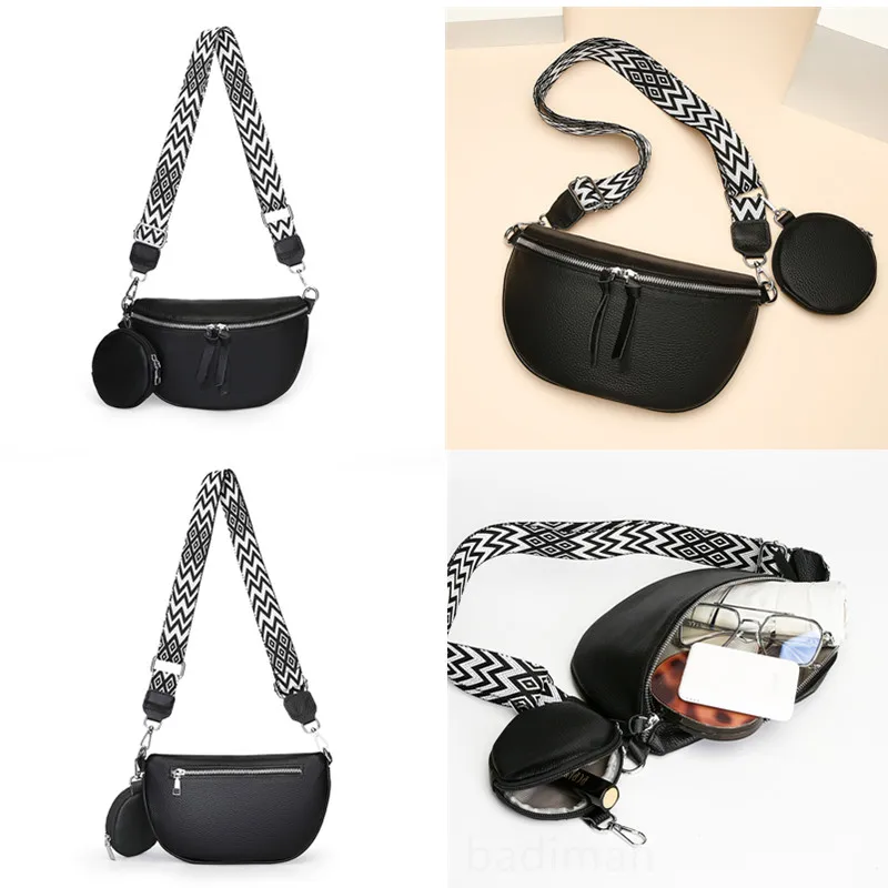 Luxury Genuine Leather Woman Chest Bag High Quality Cow Leather Women's Crossbody Bag With Small Purse Female Handbags Waist Bag