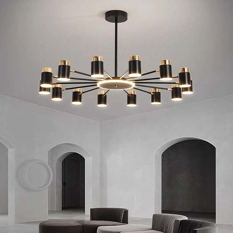 LED Chandelier For Living Room Bedroom Dining Room Kitchen Lamp Modern Style Simple Black Gold Design Ceiling Pendant Lights