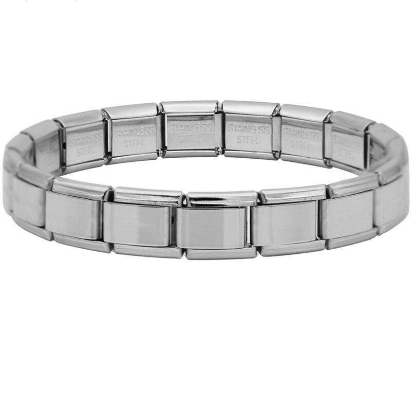 Pulseras de acero inoxidable de 9 mm de ancho para mujer, brazalete de Color plateado para uso diario, estilo de moda Simple, Unisex, fiesta