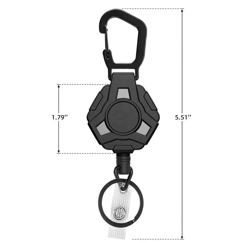 Retractable Keychain Heavy 2025 Duty Belt Clip Polygonal Keychain Clip Heavy Duty Carabiner Badge Holder new Keychain With Carabiner
