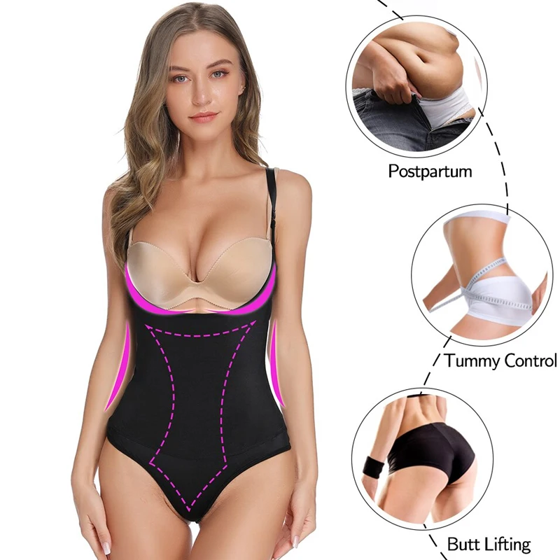 Shapewear Bodysuit for Women Tummy Control Open Bust Body Shaper Waist Slimmer Cincher