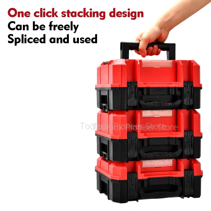 Stackable Tool Box Tool Bucket Suitcase Large Empty Tools Organizer Dril Storage Tool Box Organizer Box Car Plastic Tool Case