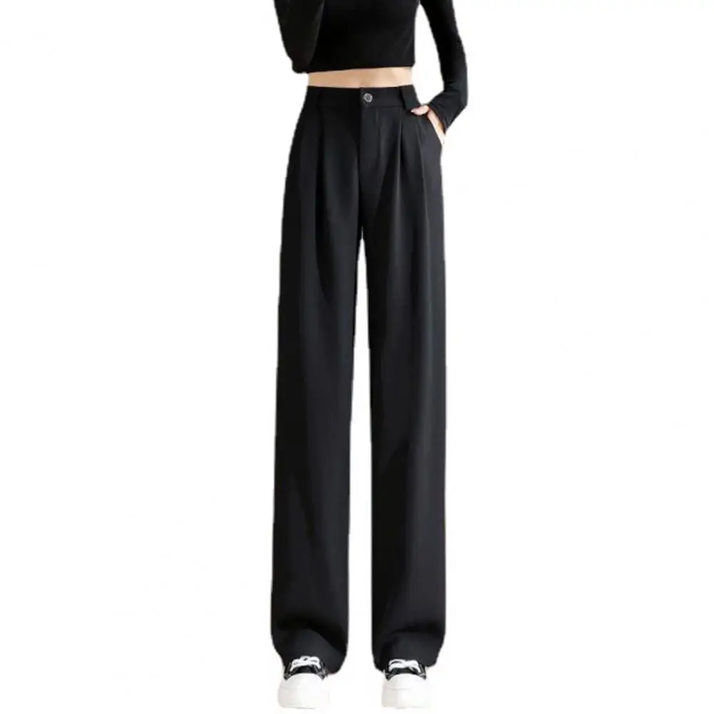 Women Trousers Chic Anti-wrinkle Wide 2025 Commute Lady Suit Pants Lady Garment new Lady Suit Pants Summer Spring Trousers