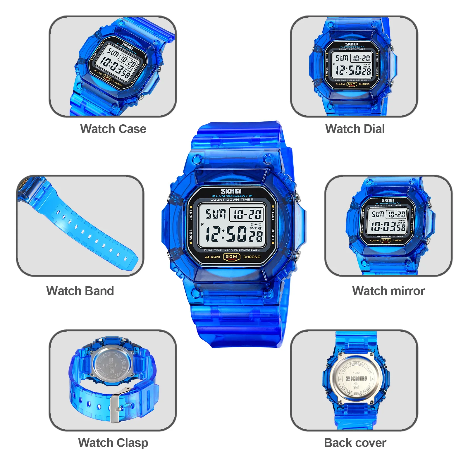 Skmei new Back Light Digital Sport Watches Women Casual Stopwatch Alarm 5Bar 2025 Waterproof Female Ladies Wristwatch Relogio Feminino
